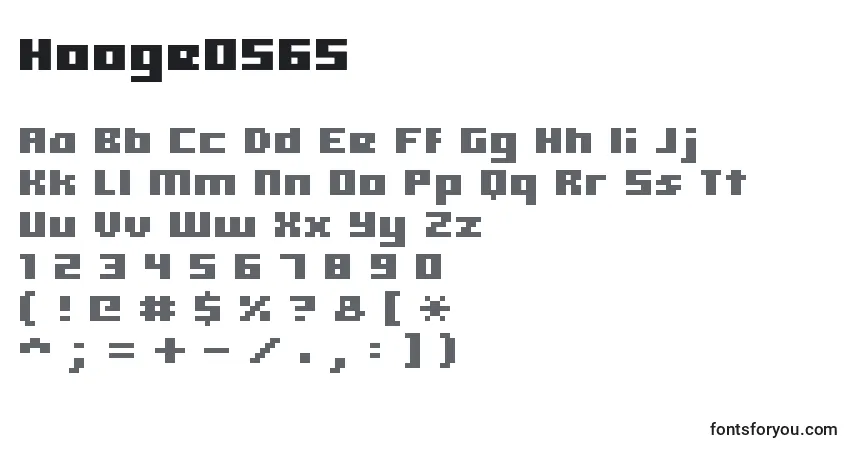 A fonte Hooge0565 – alfabeto, números, caracteres especiais