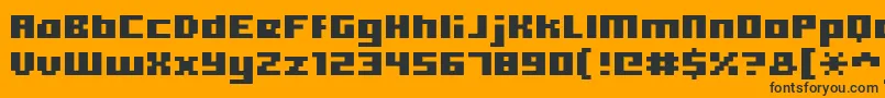 Hooge0565 Font – Black Fonts on Orange Background