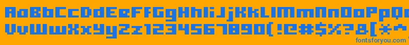 Hooge0565 Font – Blue Fonts on Orange Background