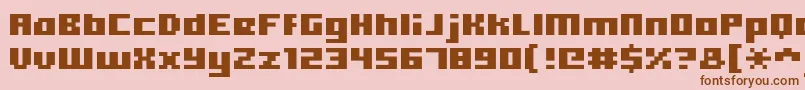 Hooge0565 Font – Brown Fonts on Pink Background