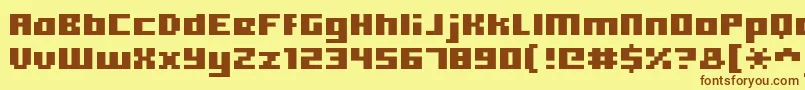 Hooge0565 Font – Brown Fonts on Yellow Background