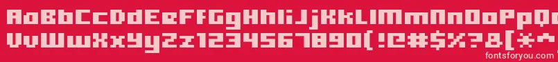 Hooge0565 Font – Pink Fonts on Red Background