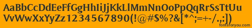 MementoBold-Schriftart – Schwarze Schriften auf orangefarbenem Hintergrund