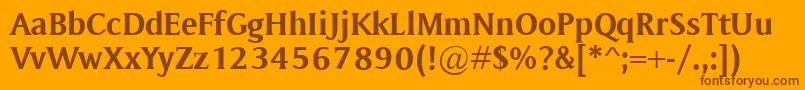 MementoBold-Schriftart – Braune Schriften auf orangefarbenem Hintergrund