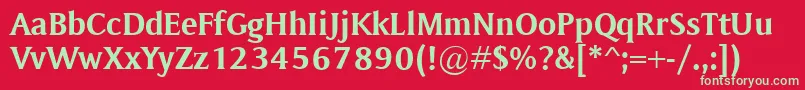 MementoBold Font – Green Fonts on Red Background