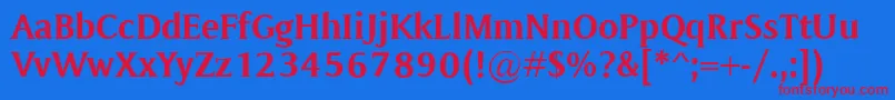 MementoBold Font – Red Fonts on Blue Background