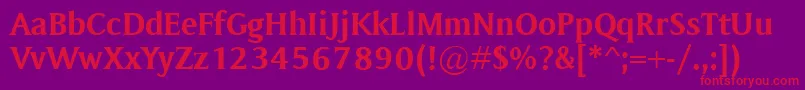 Czcionka MementoBold – czerwone czcionki na fioletowym tle