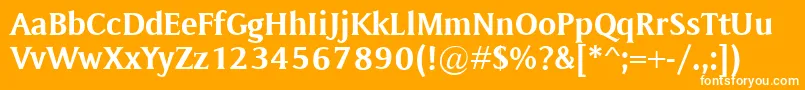 MementoBold-Schriftart – Weiße Schriften auf orangefarbenem Hintergrund