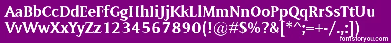 Saiba mais sobre a fonte MementoBold Fonte MementoBold – fontes brancas em um fundo violeta
