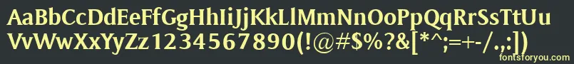 フォントMementoBold – 黒い背景に黄色の文字