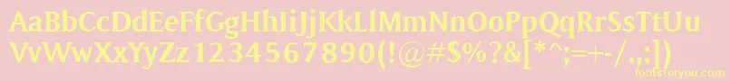 MementoBold-Schriftart – Gelbe Schriften auf rosa Hintergrund