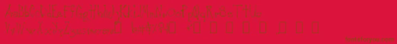 Canker Font – Brown Fonts on Red Background
