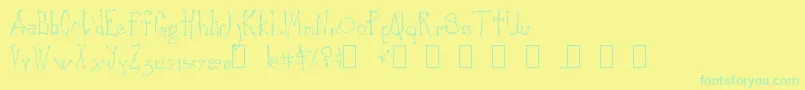 Canker Font – Green Fonts on Yellow Background