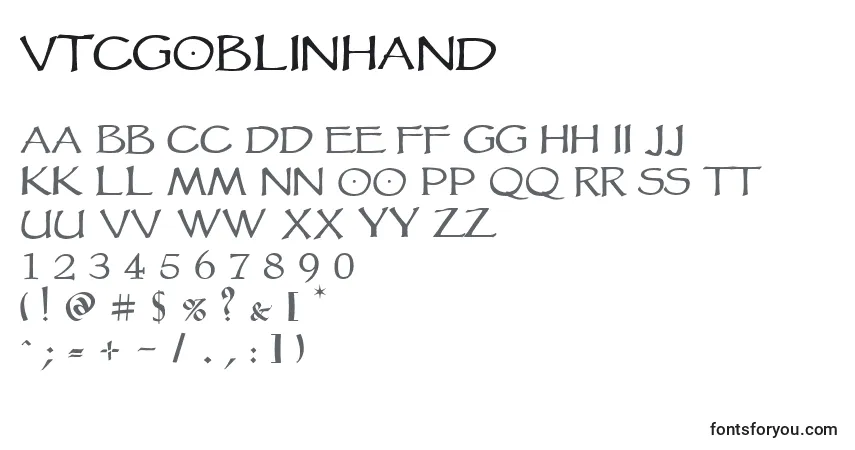 Шрифт Vtcgoblinhand – алфавит, цифры, специальные символы