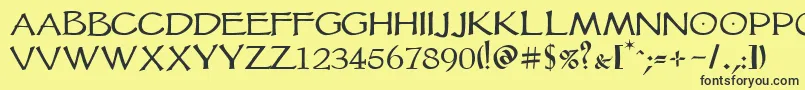 Шрифт Vtcgoblinhand – чёрные шрифты на жёлтом фоне