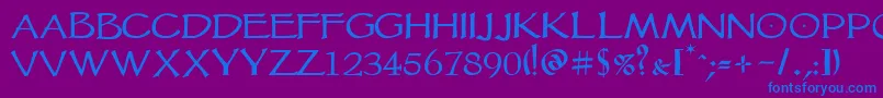 Vtcgoblinhand Font – Blue Fonts on Purple Background