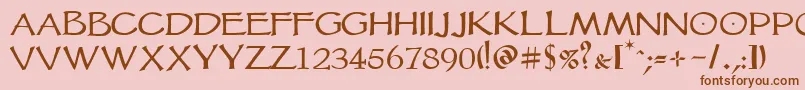 Vtcgoblinhand Font – Brown Fonts on Pink Background