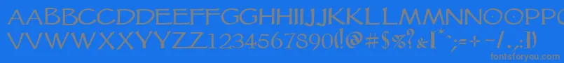 Vtcgoblinhand-fontti – harmaat kirjasimet sinisellä taustalla