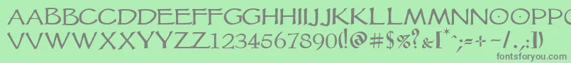 フォントVtcgoblinhand – 緑の背景に灰色の文字