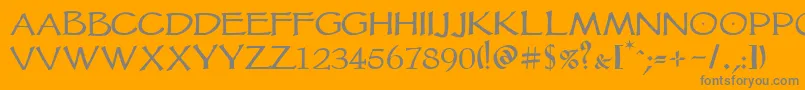 Vtcgoblinhand Font – Gray Fonts on Orange Background