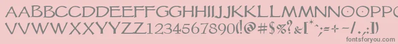 Vtcgoblinhand-fontti – harmaat kirjasimet vaaleanpunaisella taustalla