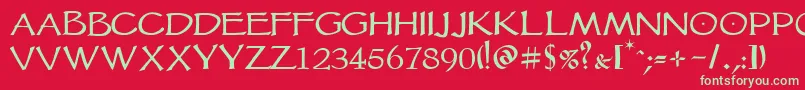 Vtcgoblinhand-fontti – vihreät fontit punaisella taustalla