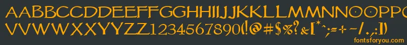 Шрифт Vtcgoblinhand – оранжевые шрифты на чёрном фоне