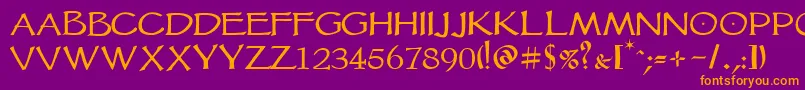Vtcgoblinhand Font – Orange Fonts on Purple Background