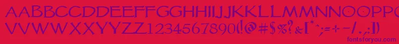 Vtcgoblinhand Font – Purple Fonts on Red Background