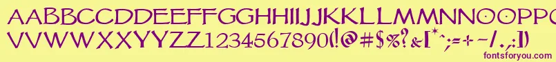 Vtcgoblinhand Font – Purple Fonts on Yellow Background
