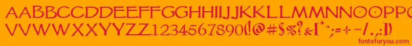 Vtcgoblinhand Font – Red Fonts on Orange Background