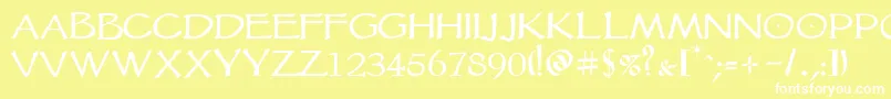 Vtcgoblinhand Font – White Fonts on Yellow Background