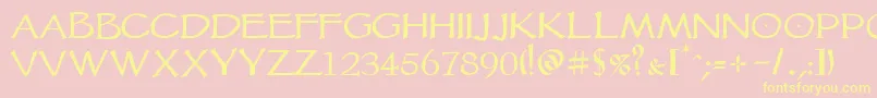 Vtcgoblinhand Font – Yellow Fonts on Pink Background
