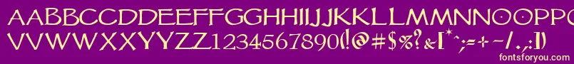 Vtcgoblinhand Font – Yellow Fonts on Purple Background