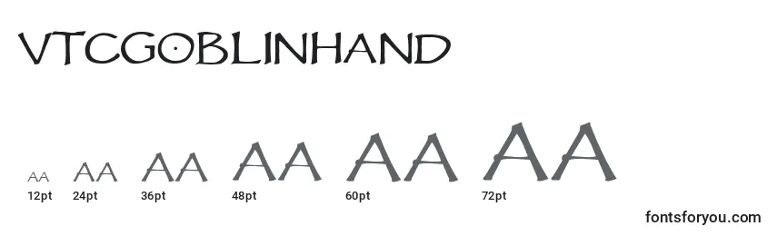 Vtcgoblinhand Font Sizes