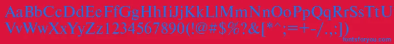 Newtonkoictt-fontti – siniset fontit punaisella taustalla