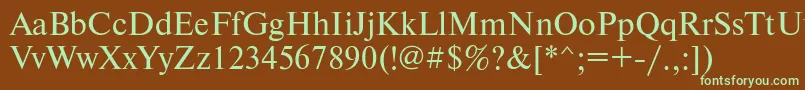 Newtonkoictt-fontti – vihreät fontit ruskealla taustalla