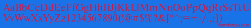 Newtonkoictt Font – Red Fonts on Blue Background