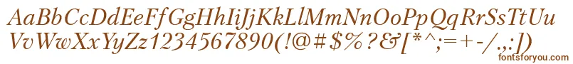 PetersburgttItalic-fontti – ruskeat fontit valkoisella taustalla