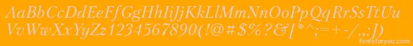 PetersburgttItalic Font – Pink Fonts on Orange Background