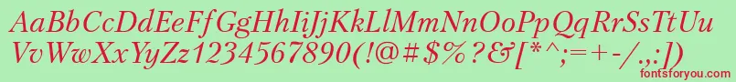 PetersburgttItalic Font – Red Fonts on Green Background