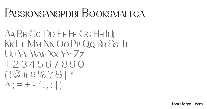 Шрифт PassionsanspdbeBooksmallca – алфавит, цифры, специальные символы