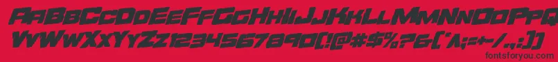 フォントOrecrusherrotal – 赤い背景に黒い文字