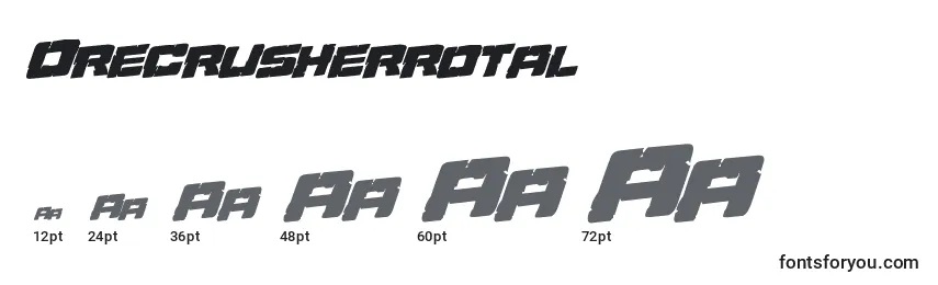 Orecrusherrotal Font Sizes