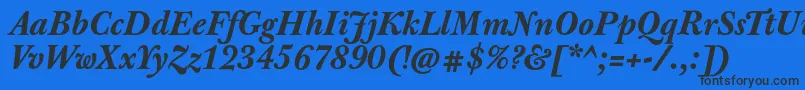 JbaskervilletxnBolditalic Font – Black Fonts on Blue Background