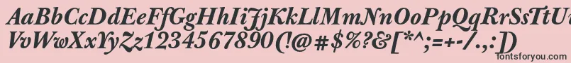 JbaskervilletxnBolditalic Font – Black Fonts on Pink Background