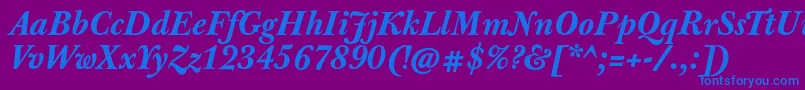 JbaskervilletxnBolditalic Font – Blue Fonts on Purple Background