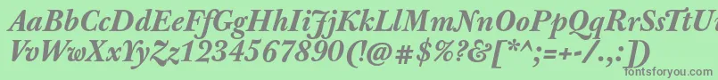 JbaskervilletxnBolditalic Font – Gray Fonts on Green Background