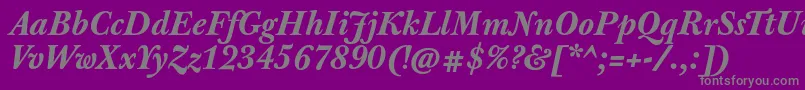 JbaskervilletxnBolditalic Font – Gray Fonts on Purple Background