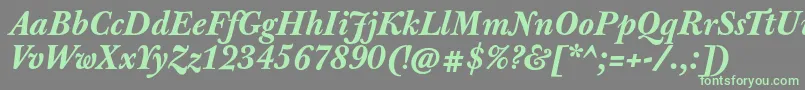 JbaskervilletxnBolditalic Font – Green Fonts on Gray Background